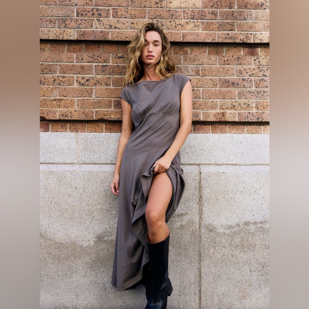 NWT Free People Ellis Maxi in Charcoal Gray Size XL